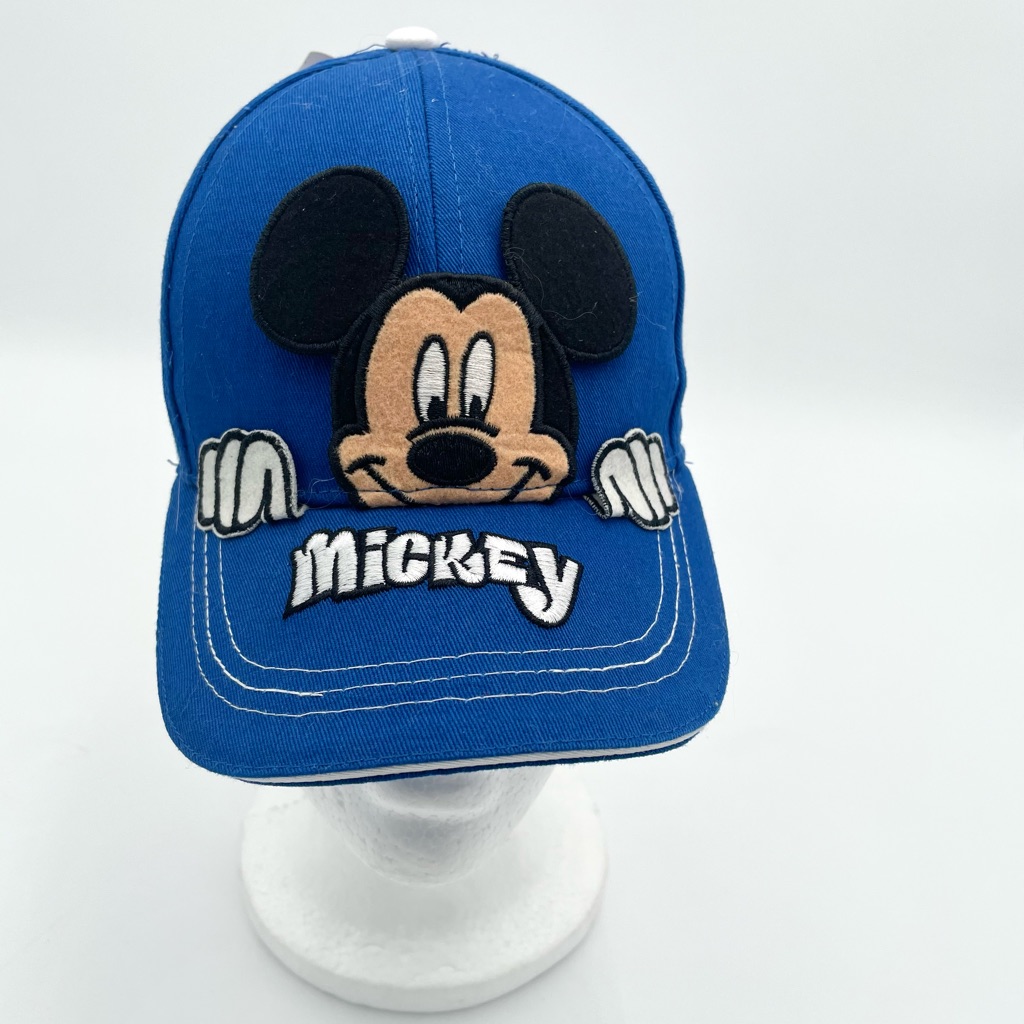 Disney Mickey Mouse Blue Peak-A-Boo Baseball Cap Age 4-7 -100% Cotton Nwt